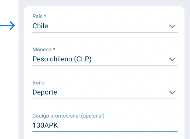 Indicar de qué país eres 1xbet Betapk Chile
